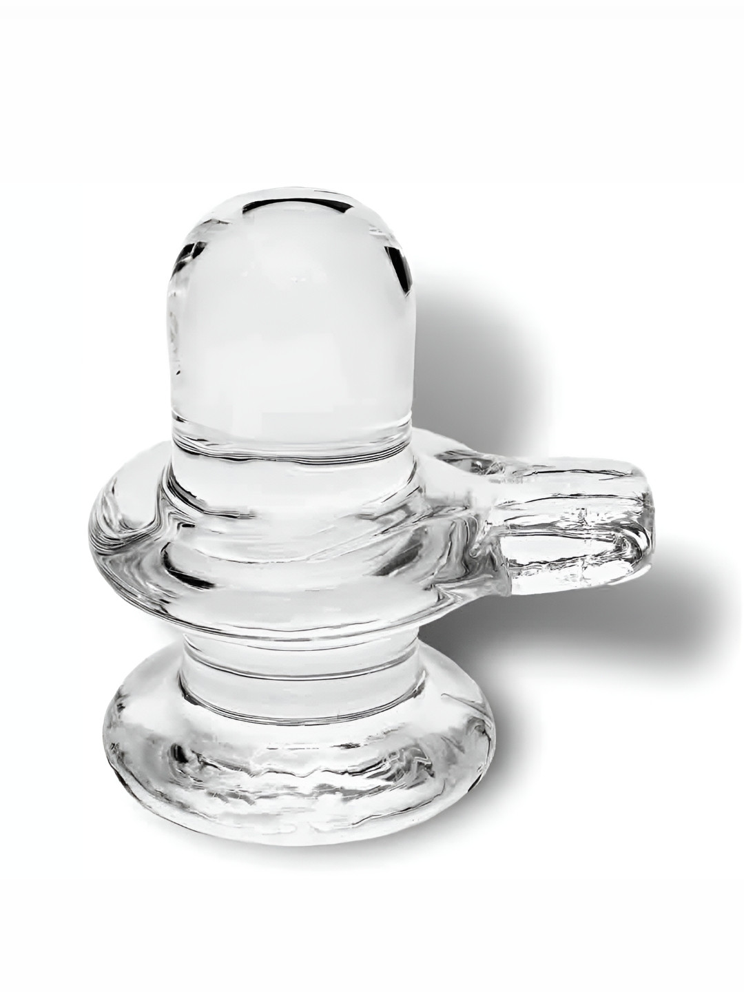 Navyaksh Shivling Transparent Crystal Mirrored Prayer Room Small Showpiece - 3.1 Inches