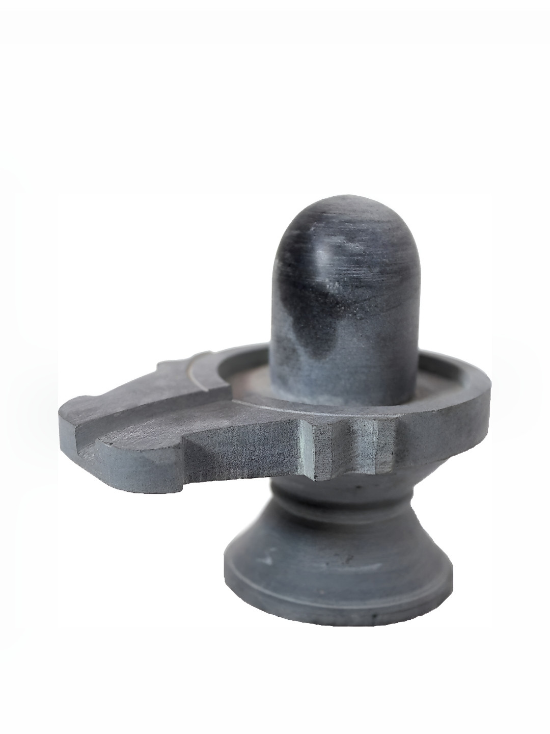 Navyaksh Shivling Grey Marble Natural Prayer Room Hand-Crafted Small Showpiece - 3.1 Inches