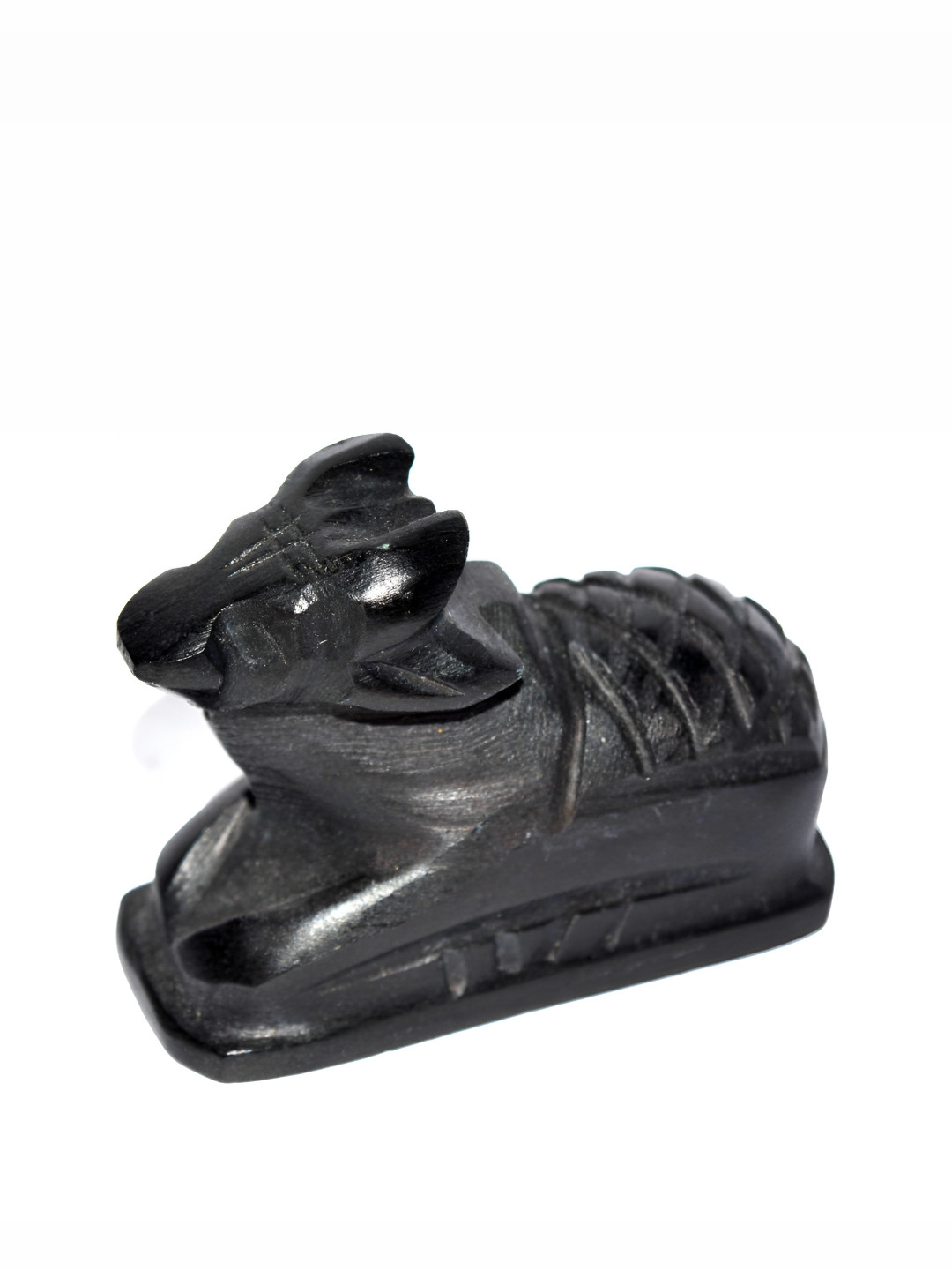 Navyaksh Nandi Pindi Black Marble Glossy Prayer Room Small Showpiece - 4.3 Inches