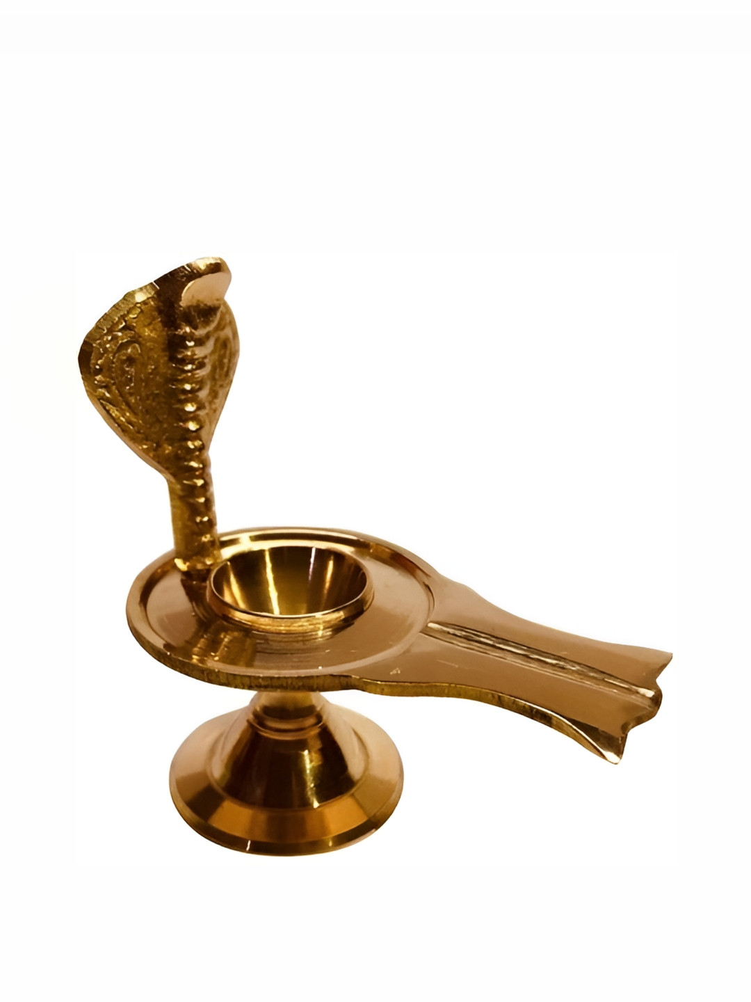 Navyaksh Lord Shiva Gold Brass Metallic Prayer Room Small Showpiece - 4.3 Inches