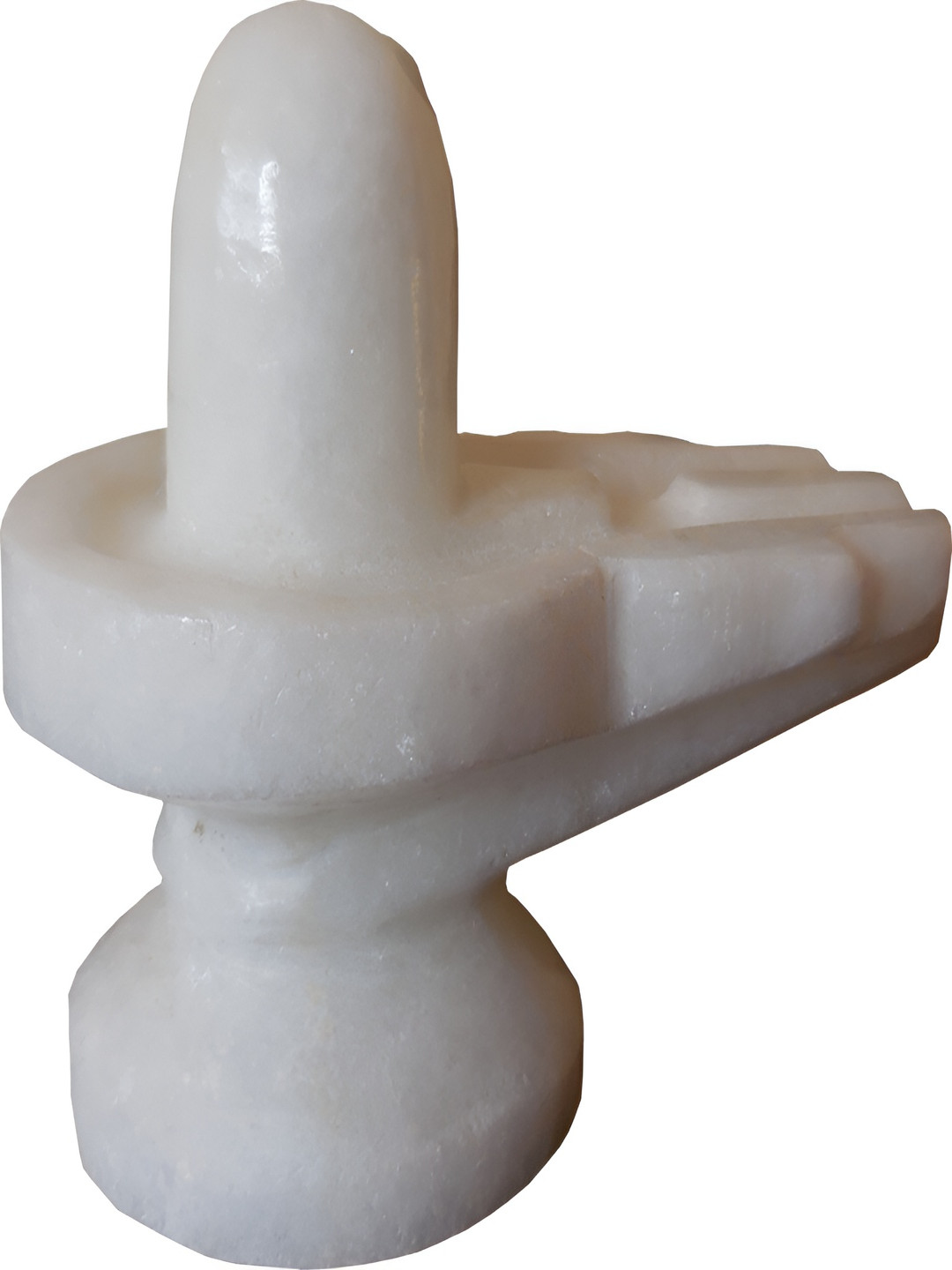 Navyaksh Shivling White Marble Natural Prayer Room Hand Carved Small Showpiece -