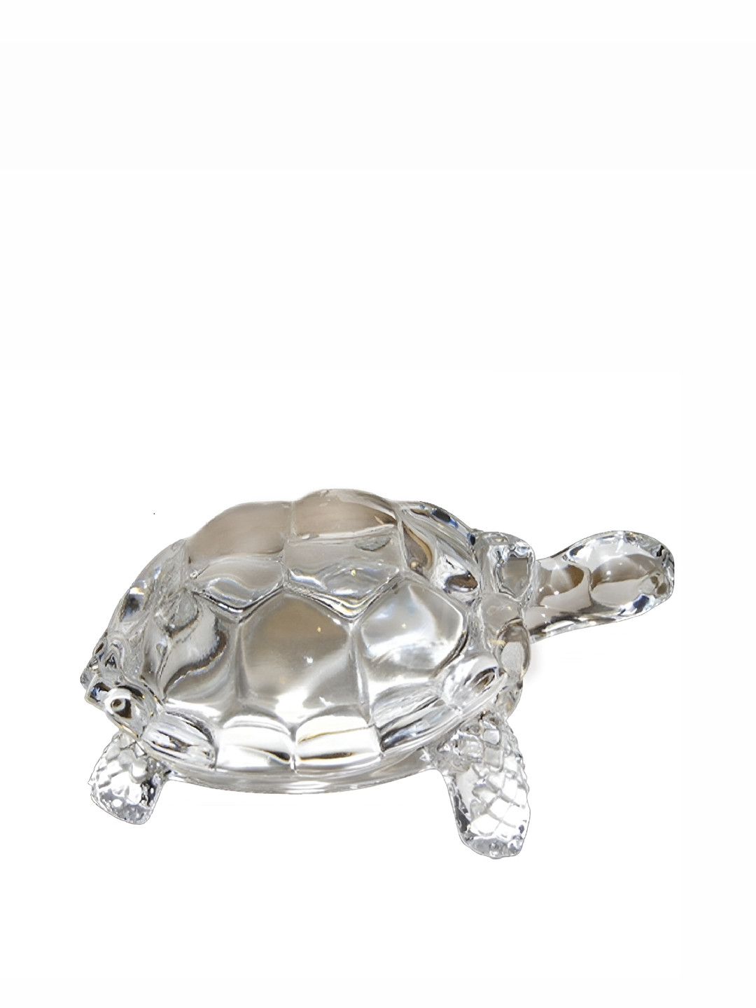 Navyaksh Tortoise Transparent Crystal Glossy Living Room Small Showpiece - 5.9 Inches