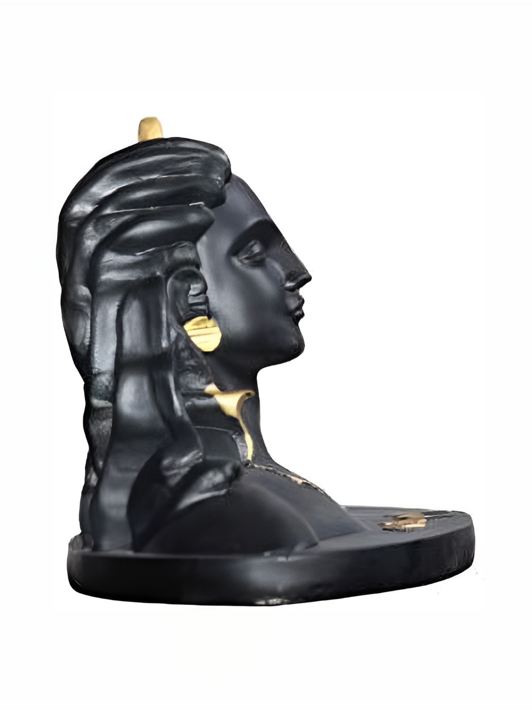 Navyaksh Adiyogi Black Marble Glossy Prayer Room Medium Showpiece - 4.3 Inches
