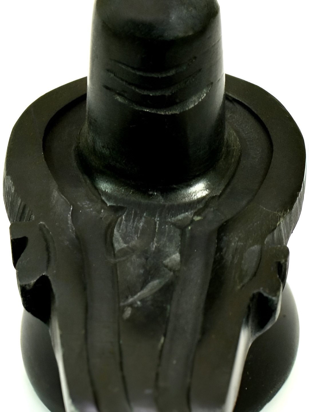 Navyaksh Shivling Black Marble Glossy Prayer Room Small Showpiece - 3.1 Inches