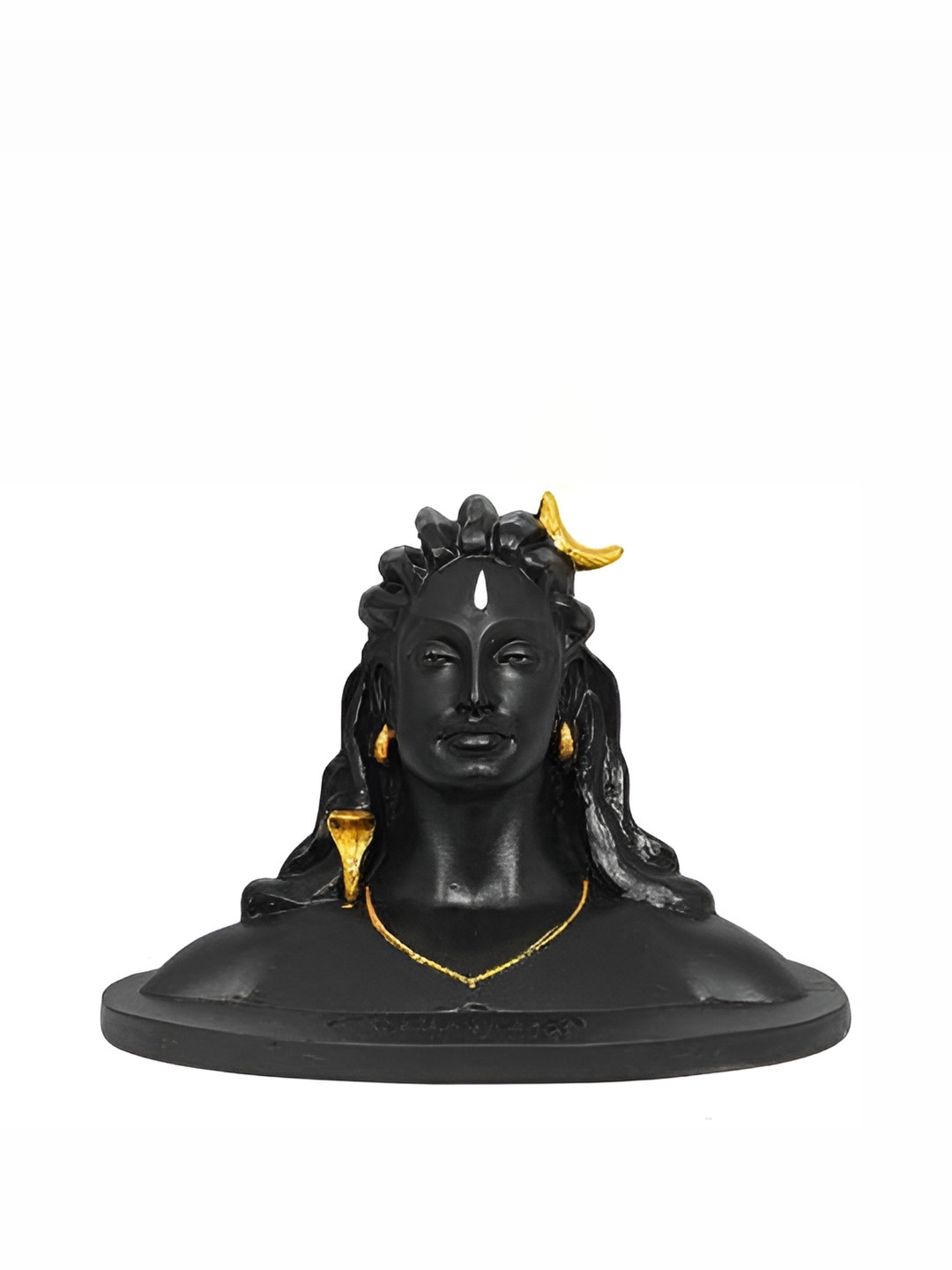 Navyaksh Aadiyogi Black Marble Glossy Prayer Room Medium Showpiece - 4.3 Inches