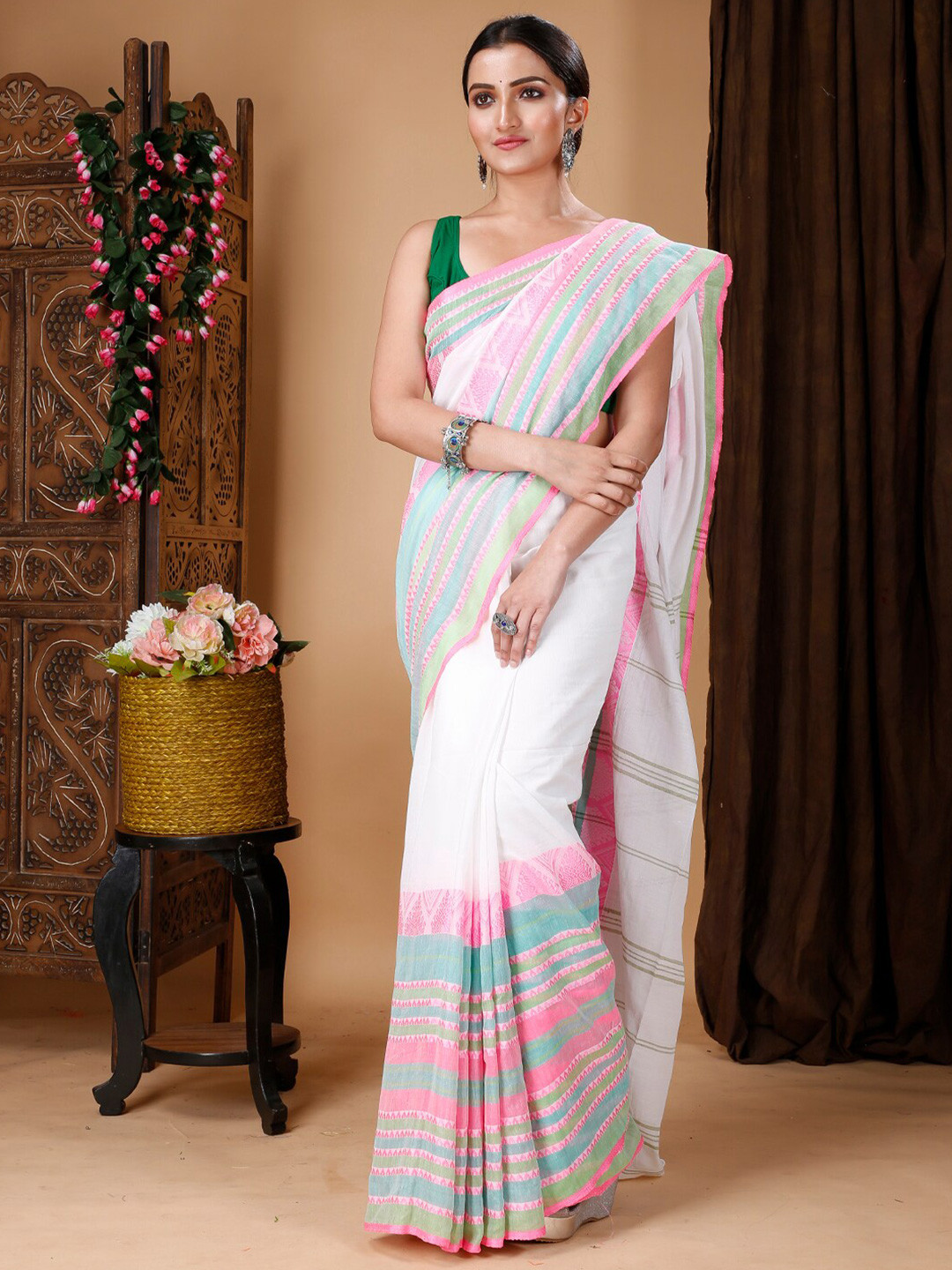 Ruuprekha Woven Design Ethnic Motifs Cotton Saree