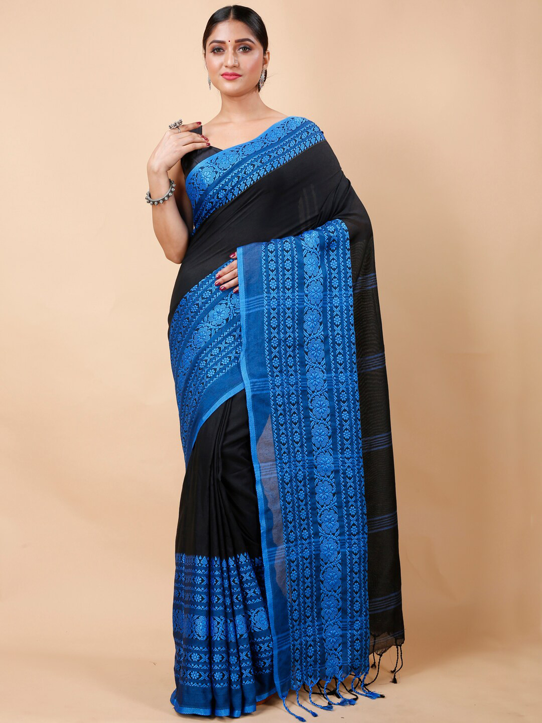 Ruuprekha Woven Design Ethnic Motifs Khadi Cotton Saree