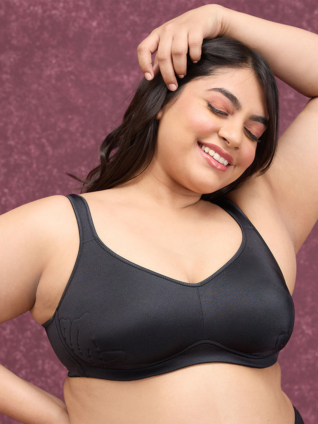 Nykd Women Anti-Gravity Non WiBlack Non Padded Bra - Black JET BLACK (NYB251)