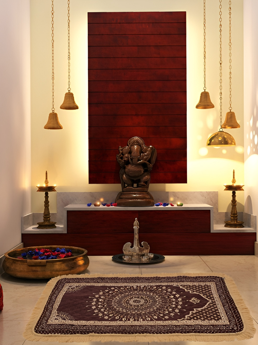 RRC Brown Floral Regular Carpet