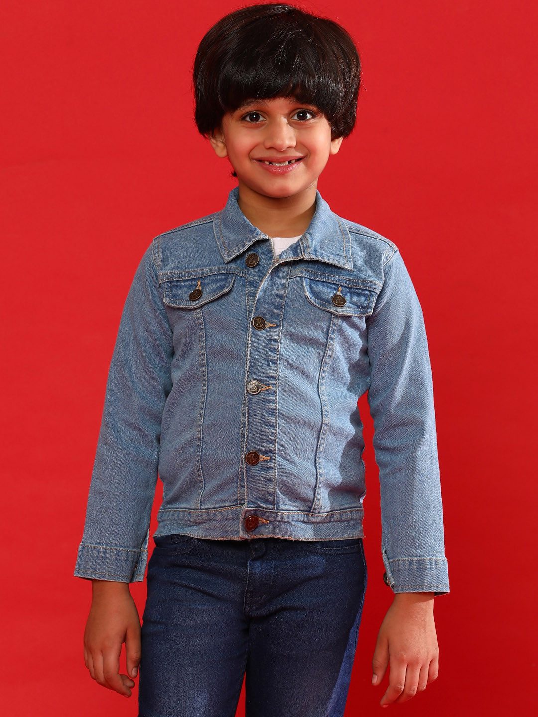 TALES & STORIES Kids Washed Lightweight Cotton Denim Jacket