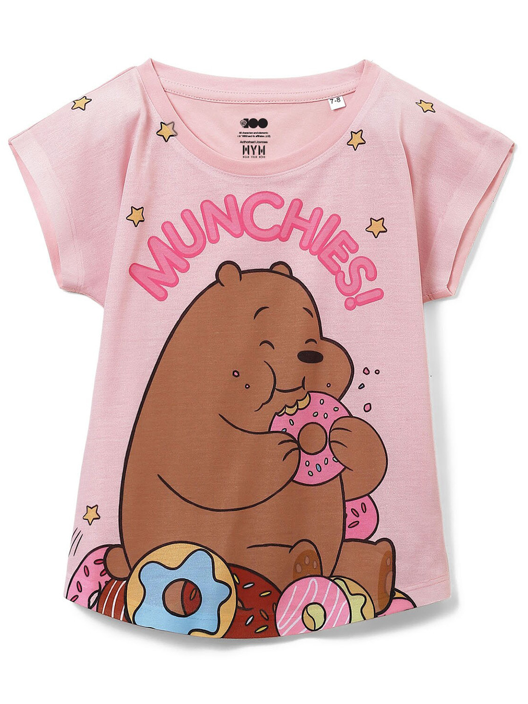 Wear Your Mind Girls Bare Bears Graphic Printed T-shirt