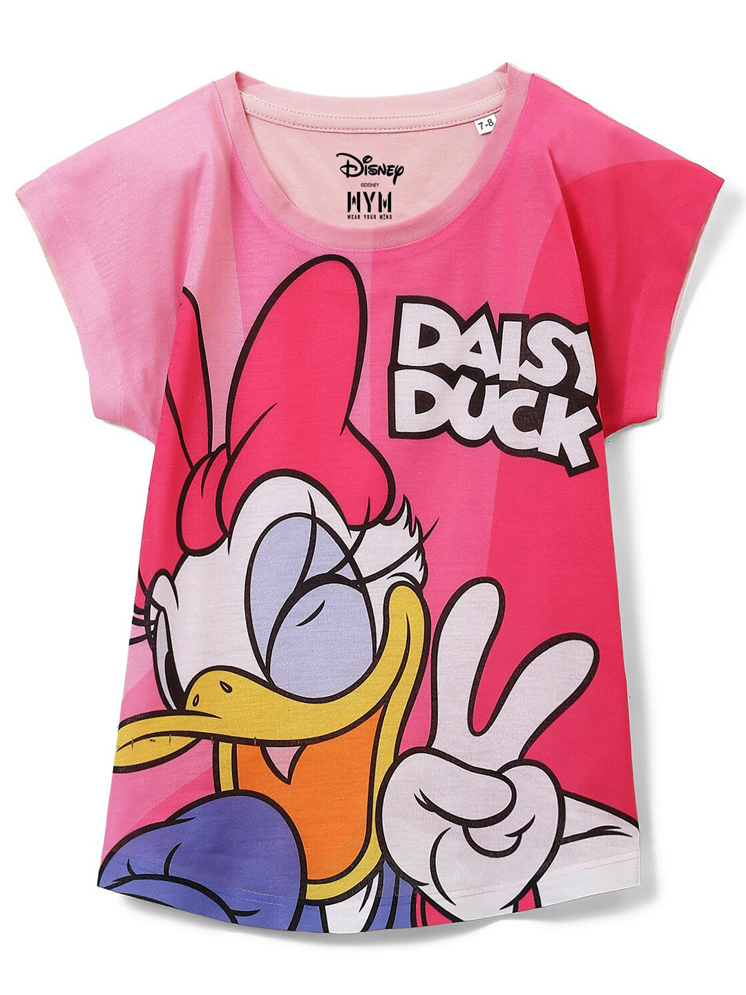 Wear Your Mind Girls Round Neck Cape Sleeves Knitted Daisy Duck print Top