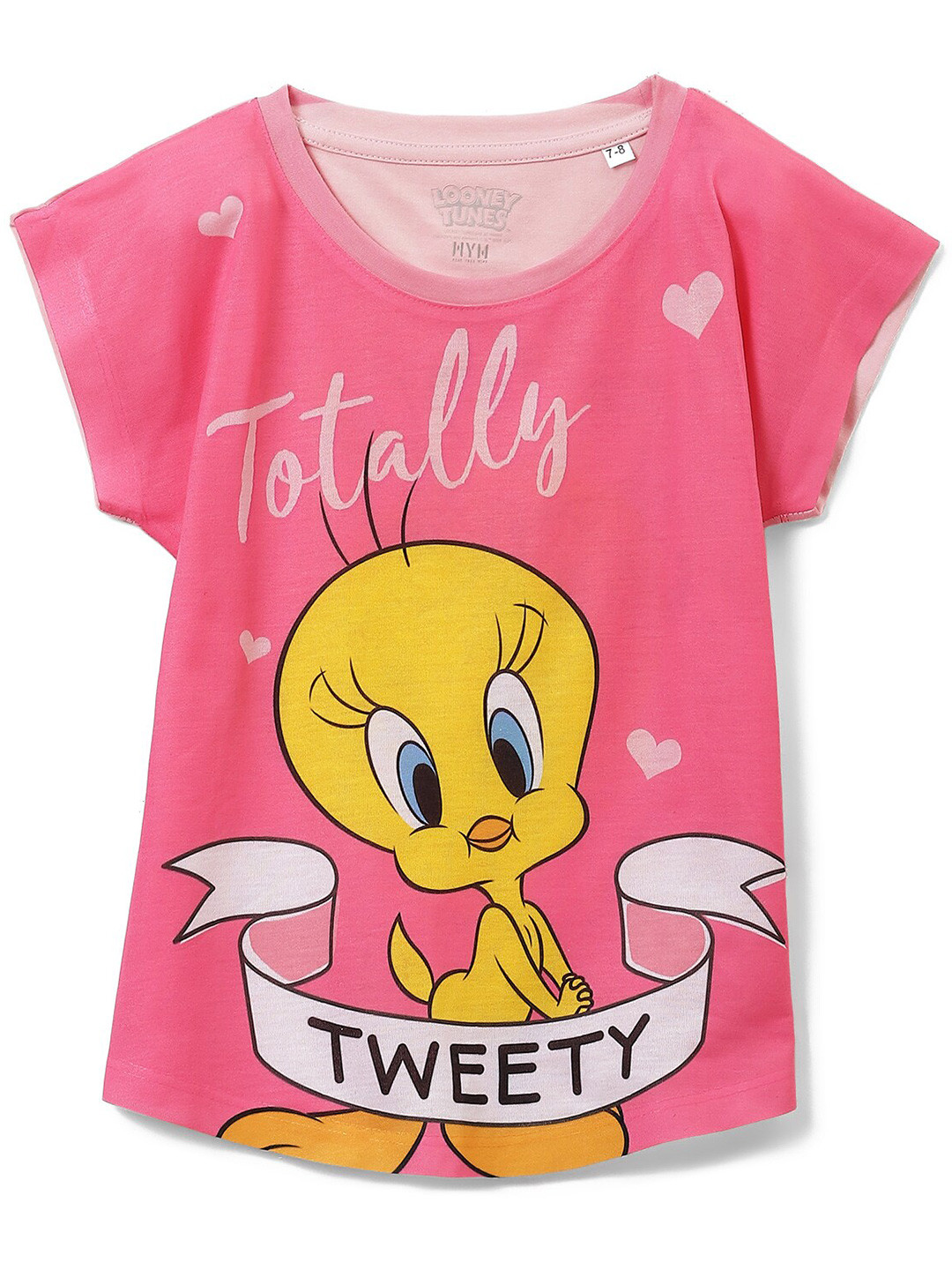 Wear Your Mind Girls Tweety Printed Round Neck Top