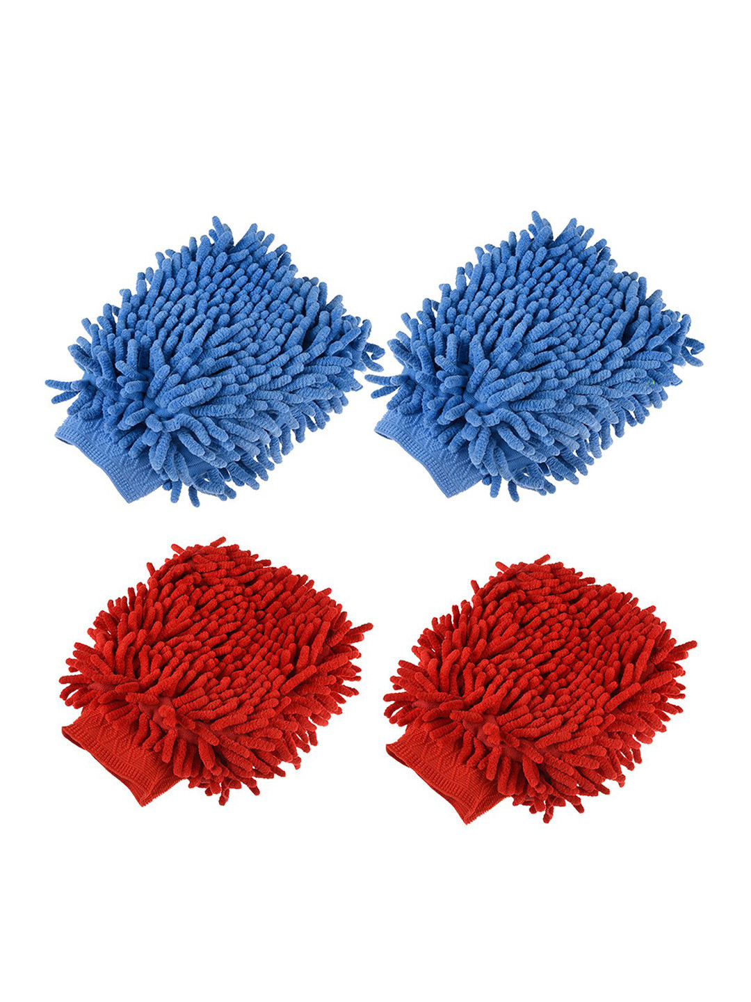 Kuber Industries Blue & Red 4 Pieces Hand Duster Gloves