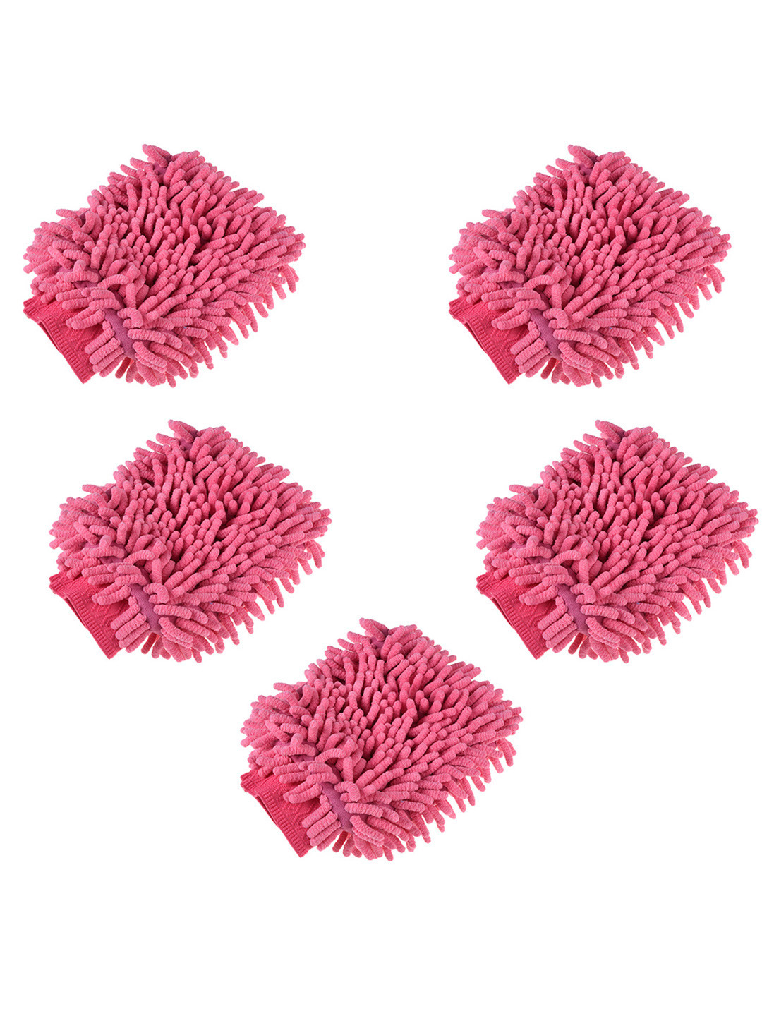 Kuber Industries Pink 5 Pieces Microfiber Hand Duster 50 GSM Gloves