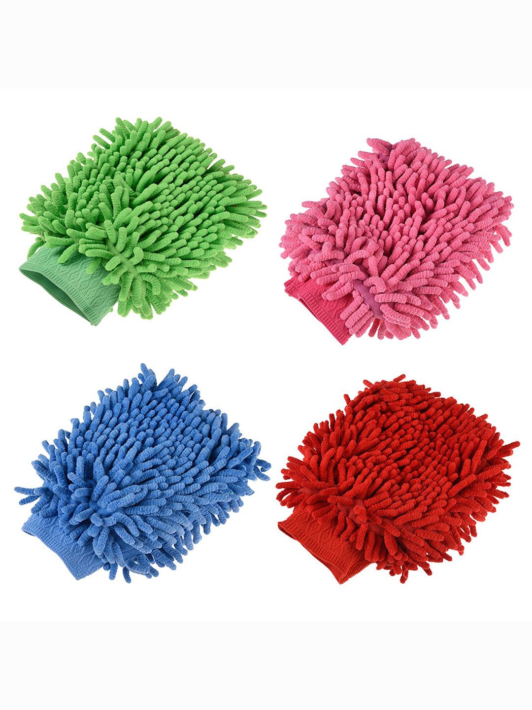 Kuber Industries Set of 4 Red 50 GSM Hand Duster Gloves