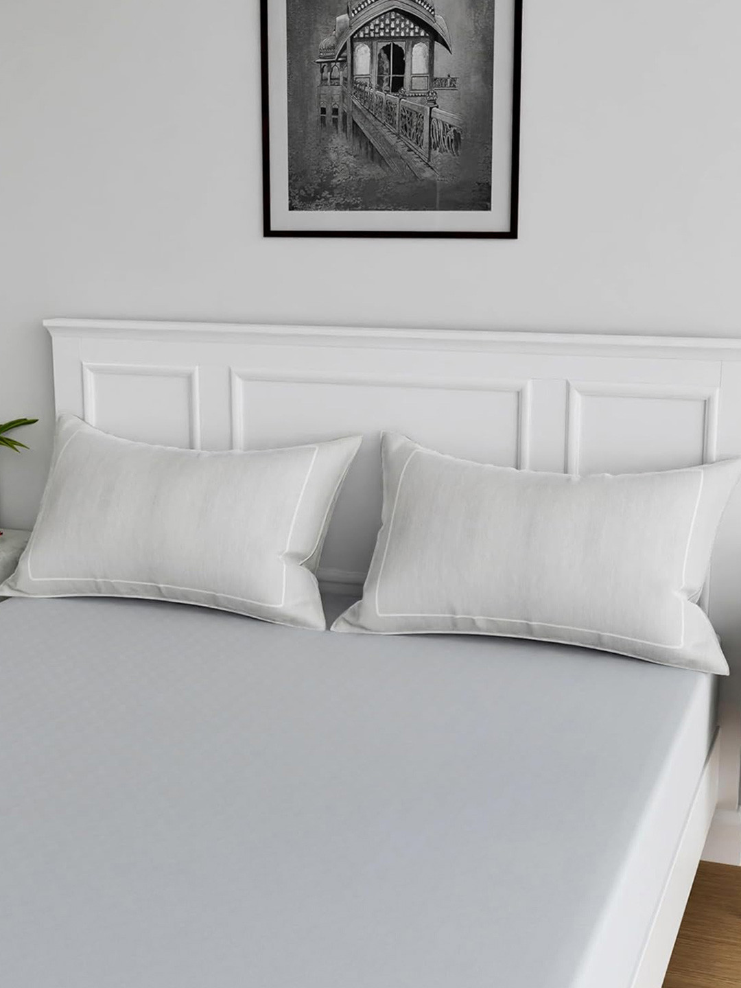 Kuber Industries 6-Pcs White Pillow Covers