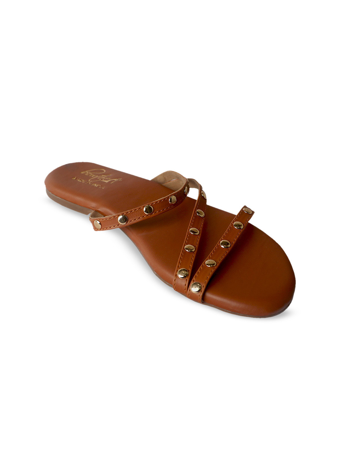 Bowtoes Studded Strappy Open Toe Flats