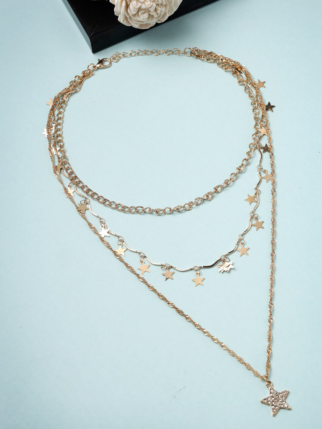 Scintillare By Sukkhi Gold-Plated American Diamond Studded Layered Necklace