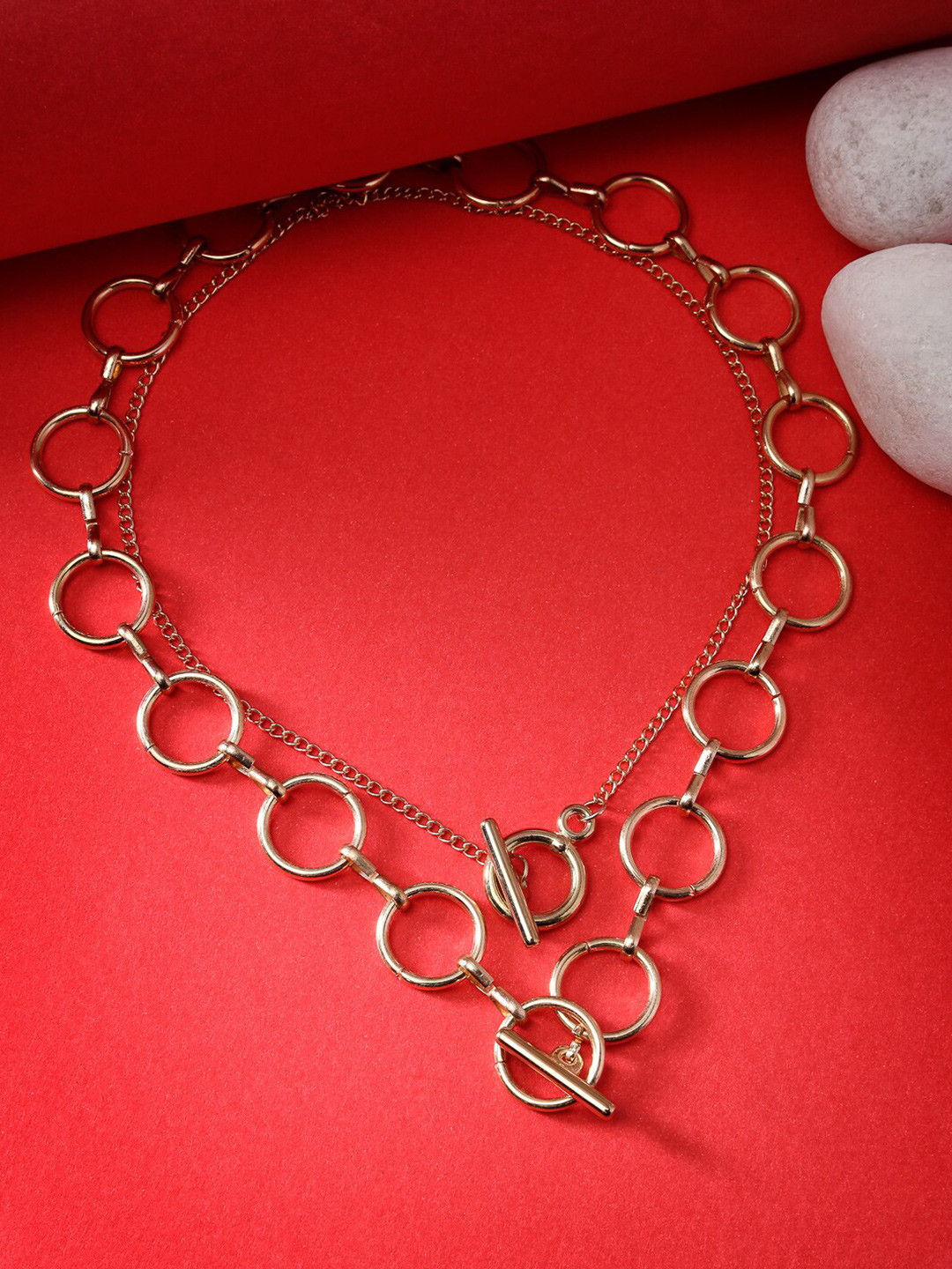 Scintillare By Sukkhi Gold-Plated Choker Link Layered Necklace