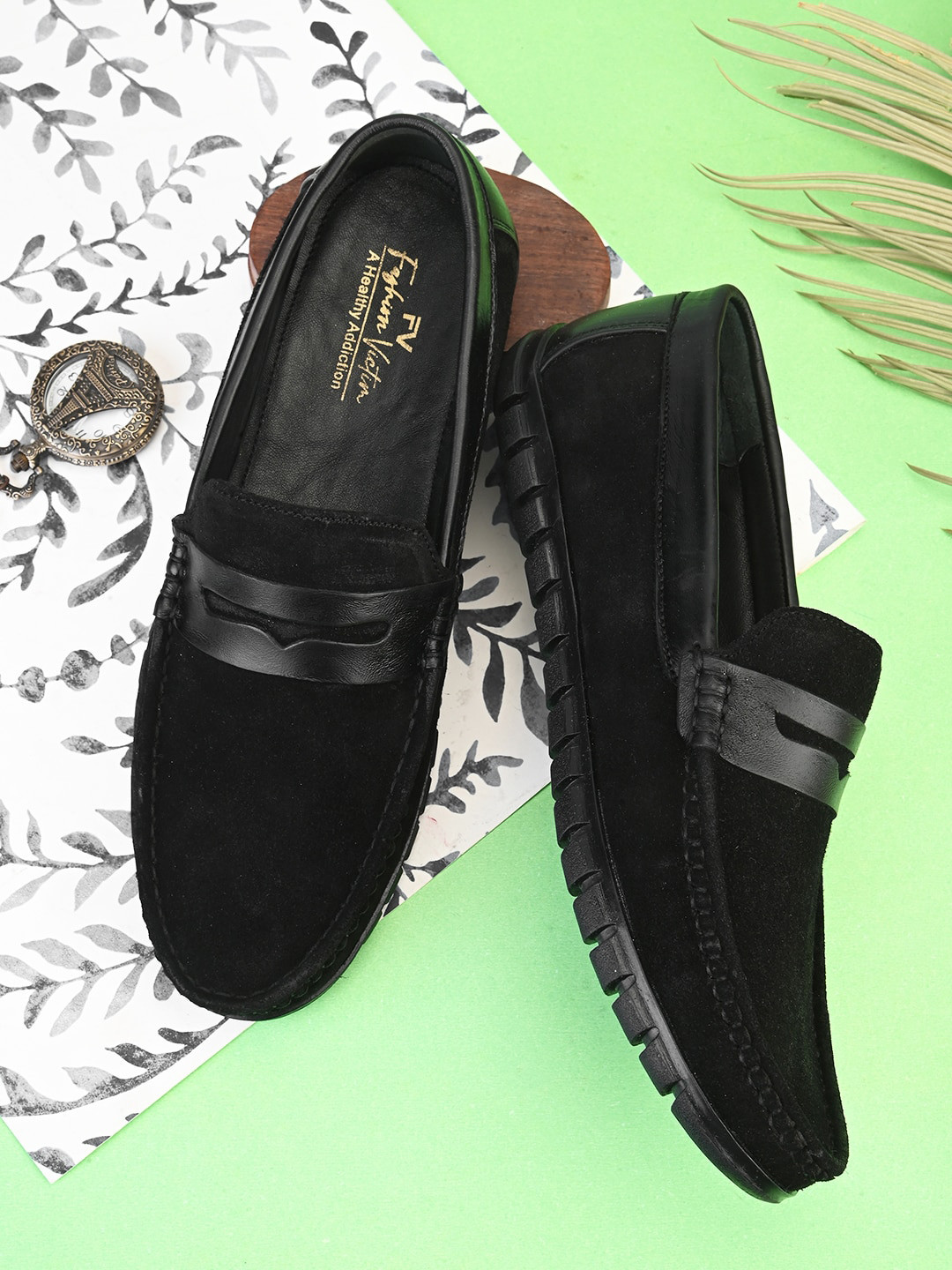 Fashion Victim Men Suede Leather Slip-On Penny Loafers