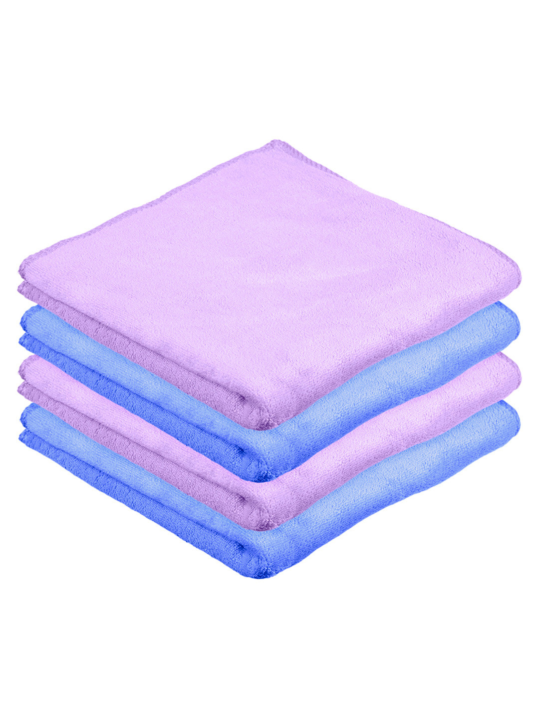 Kuber Industries Purple & Blue 4 Pcs Microfibre Kitchen Towels