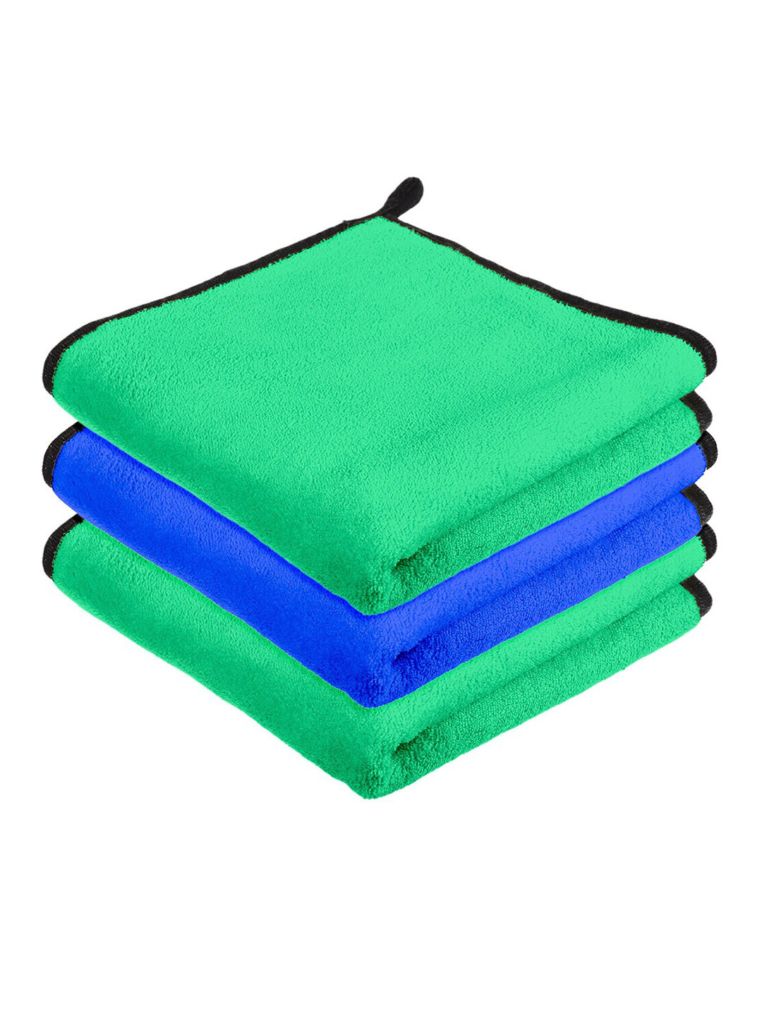 Kuber Industries Blue & Green 3 Pcs Super-Absorbent Microfiber Kitchen Towels