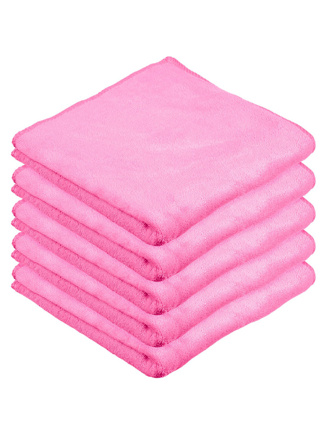 Kuber Industries Pink 5 Pcs Microfiber Towels For Car