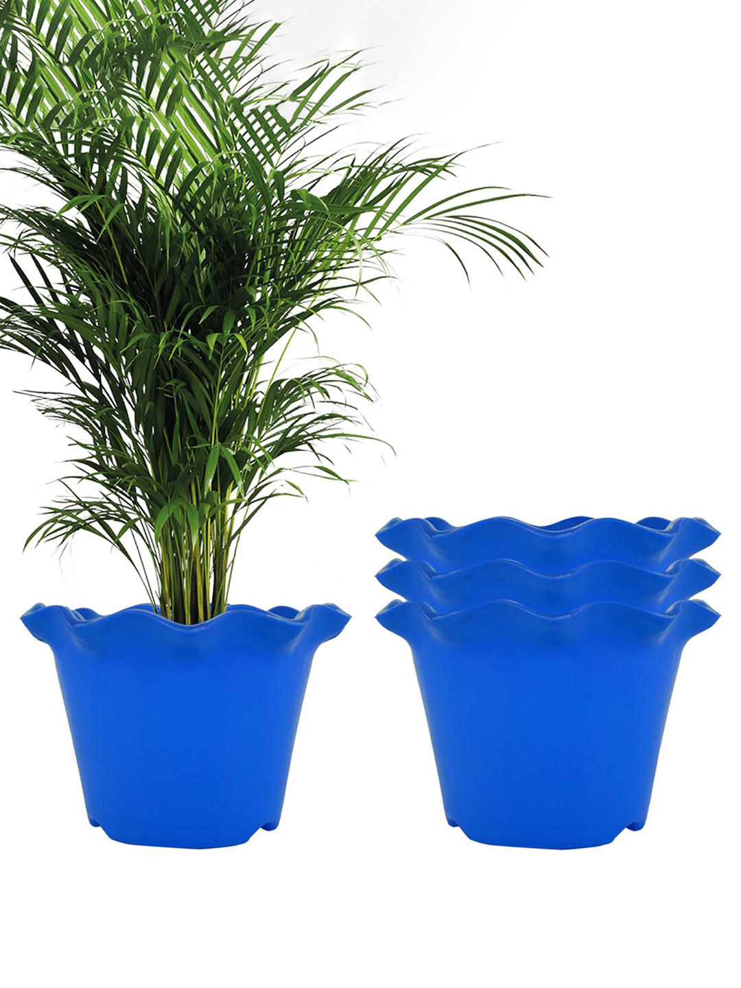 Kuber Industries Set of 4 Blue Planter 8 Inch Flower Pot
