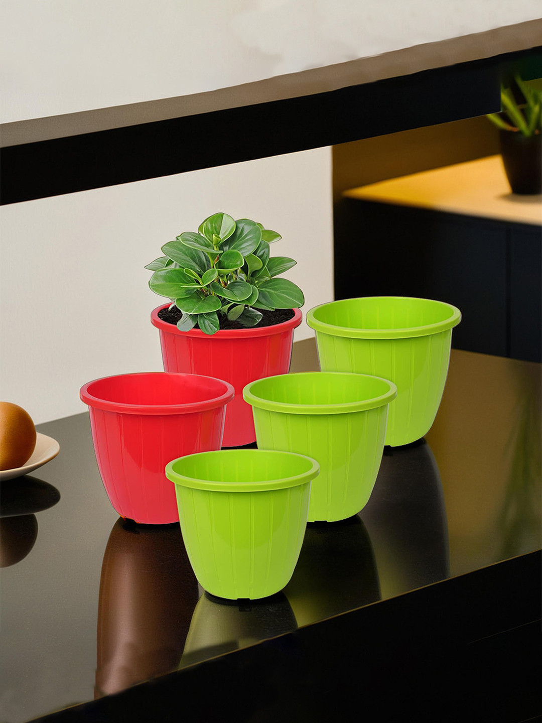 Kuber Industries Pack of 5 Flower Planter Pots for Garden & Balcony