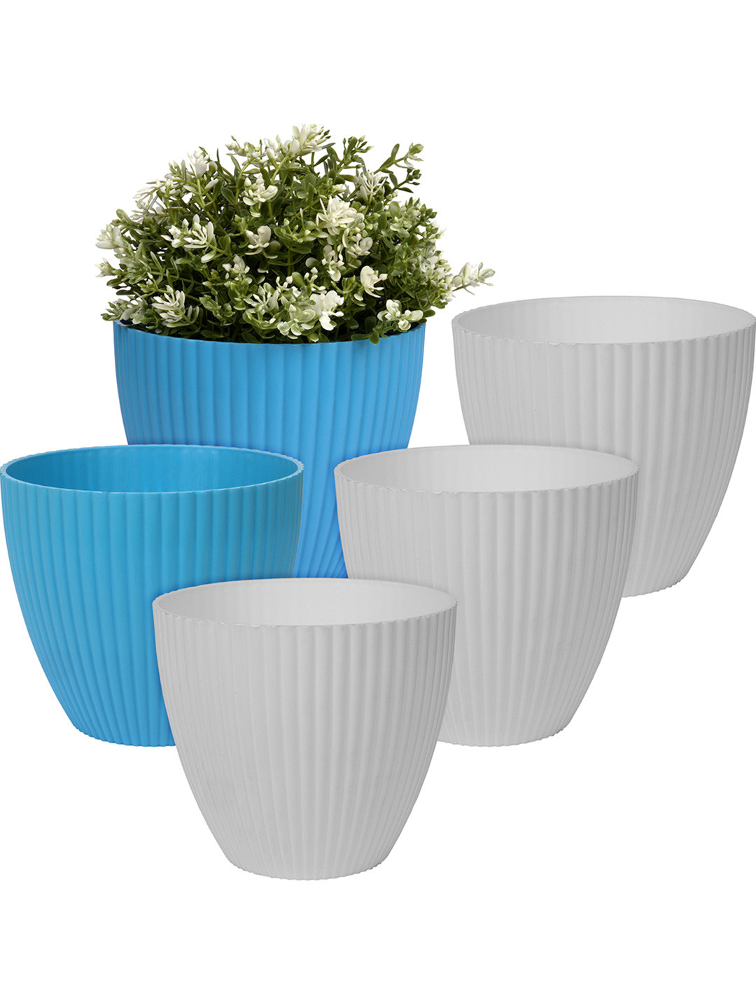Kuber Industries Set Of 5 Multicolour Mega Flower Pot