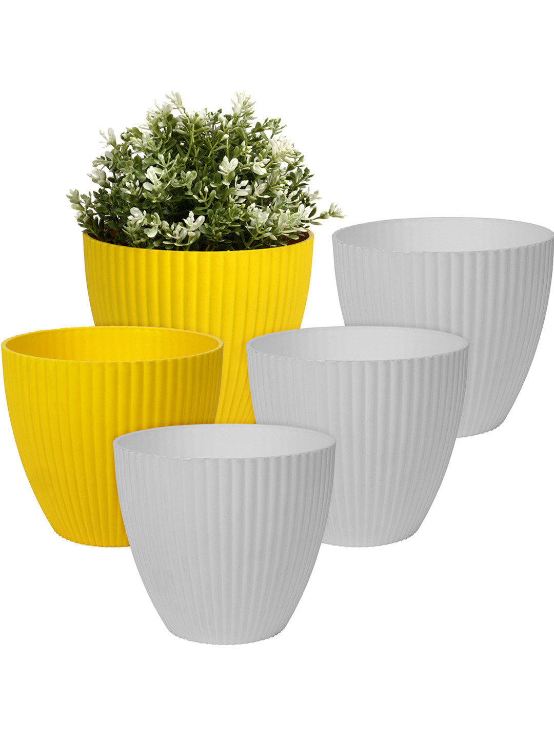 Kuber Industries Set Of 5 Multicolour Mega Flower Pot