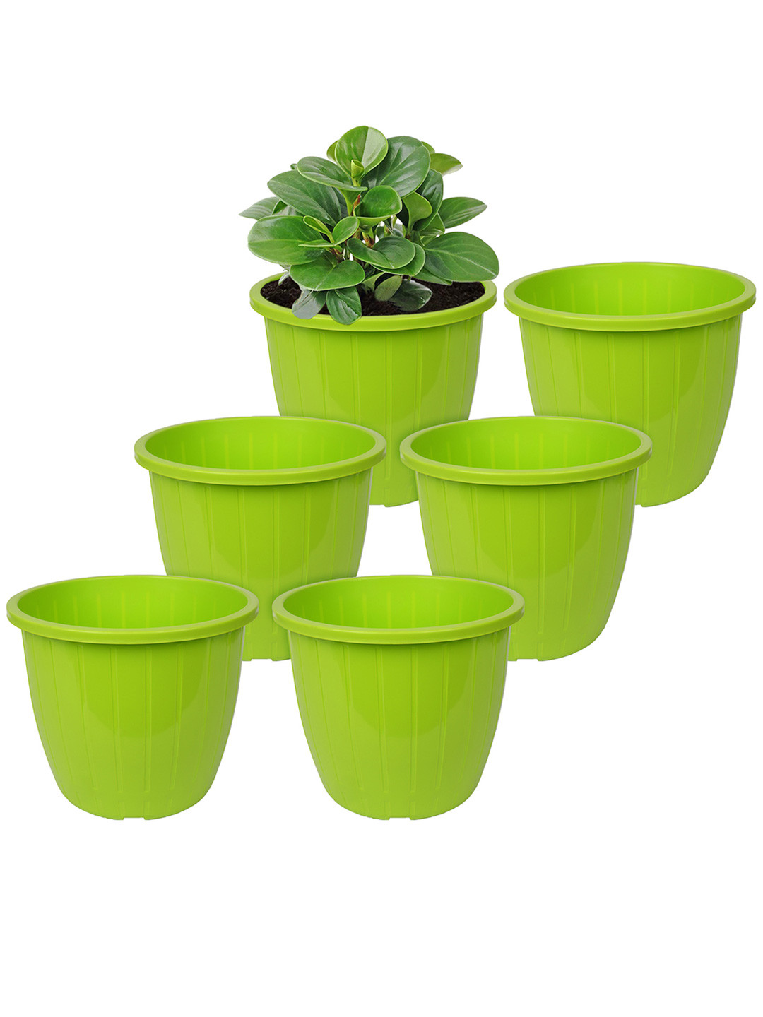 Kuber Industries Set of 6 Green Textured Planter