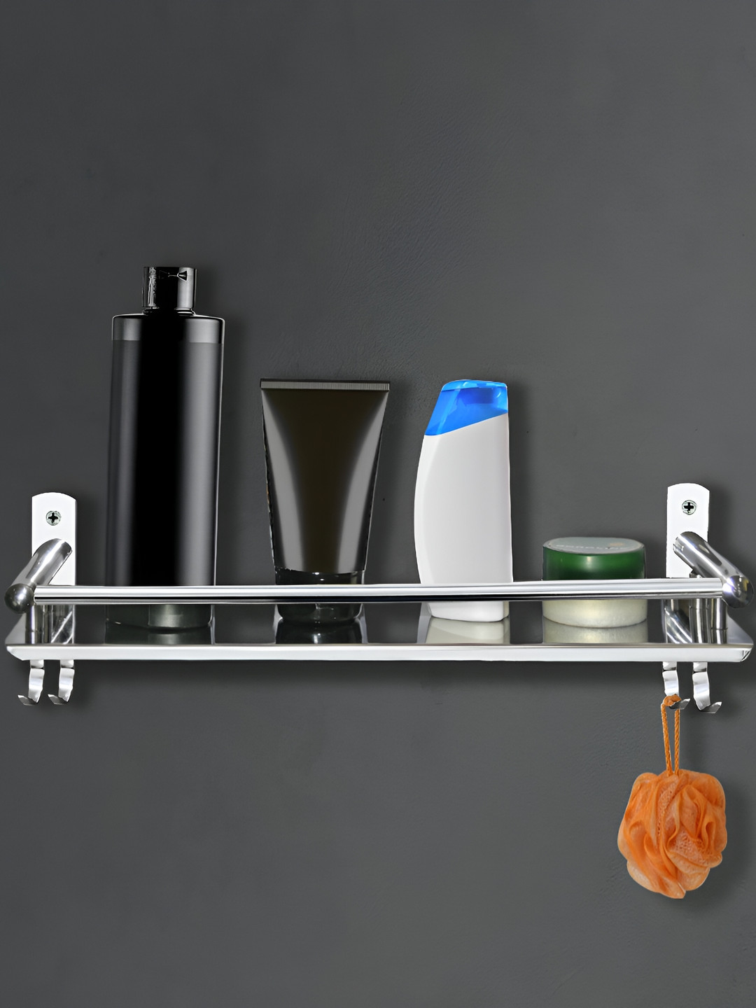 Well Set Steel Toned Stainless Steel Bathroom Caddy