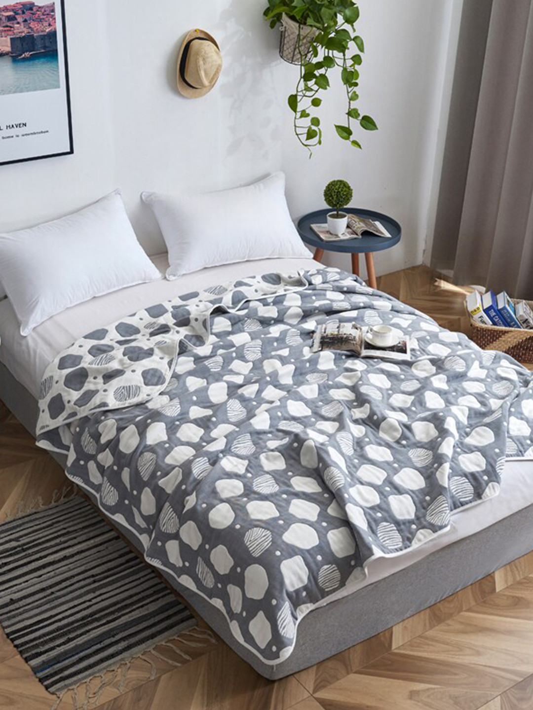 JC HOME Grey AC Room Single Bed Quilt