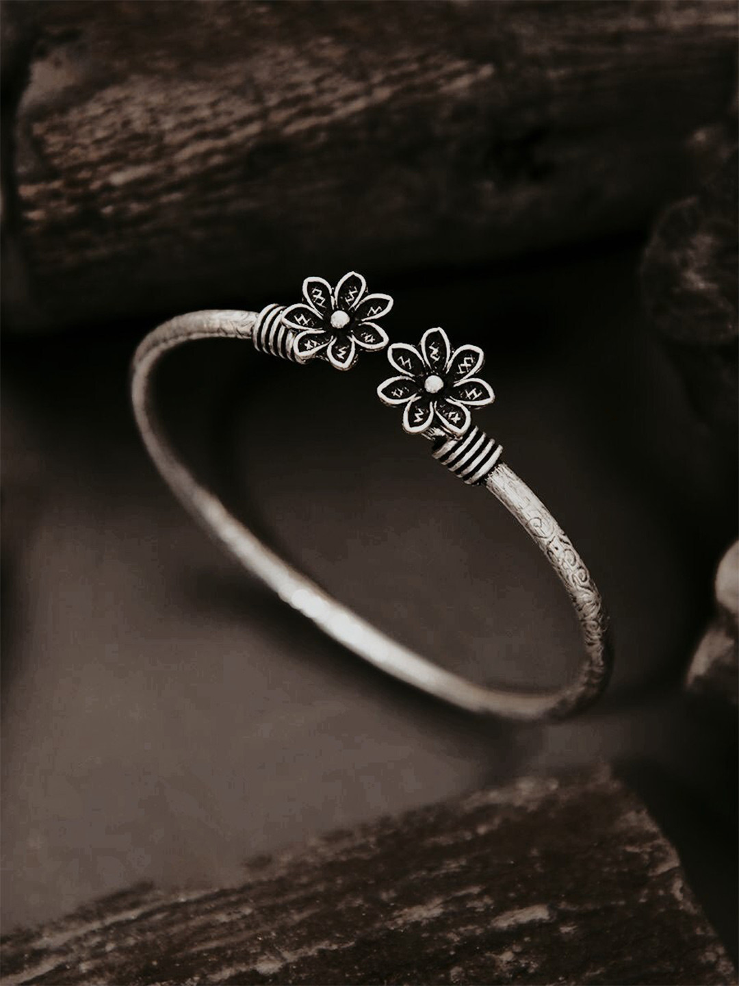 ATIBELLE Silver-Plated German Silver Cuff Bracelet