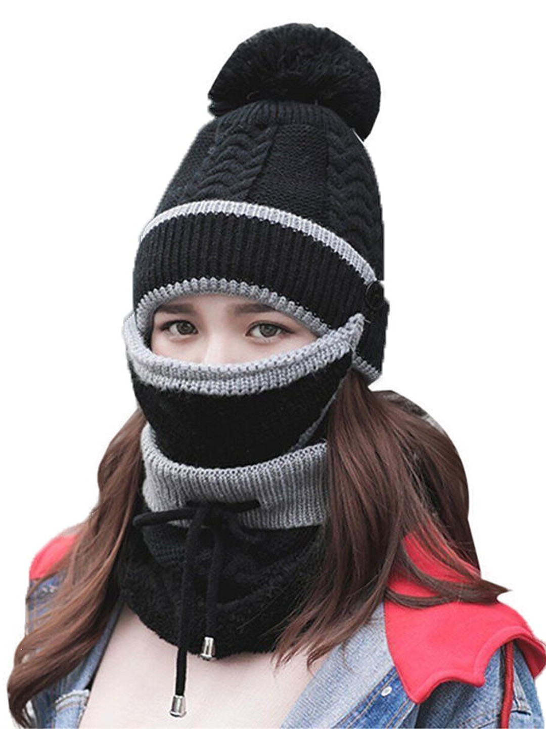 Bunnywave Unisex Self Design Woollen Beanie