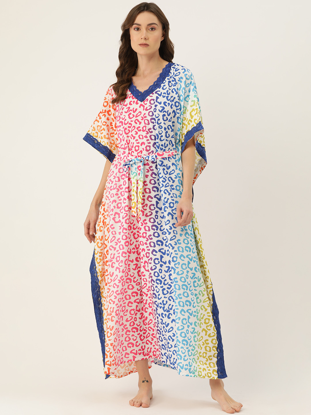 Ms.Lingies Abstract Printed Maxi Kaftan Nightdress