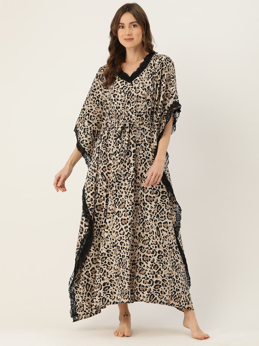 Ms.Lingies Animal Printed Maxi Kaftan Nightdress