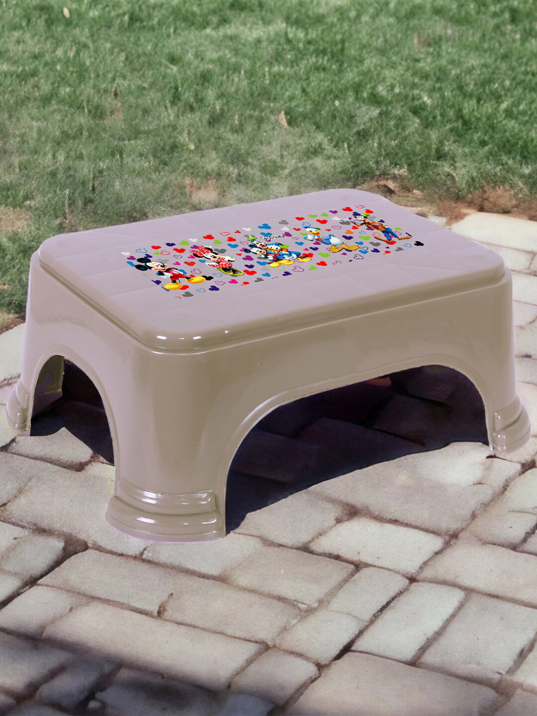 Kuber Industries 3 Pieces Checked Classic Glossy Step Stool