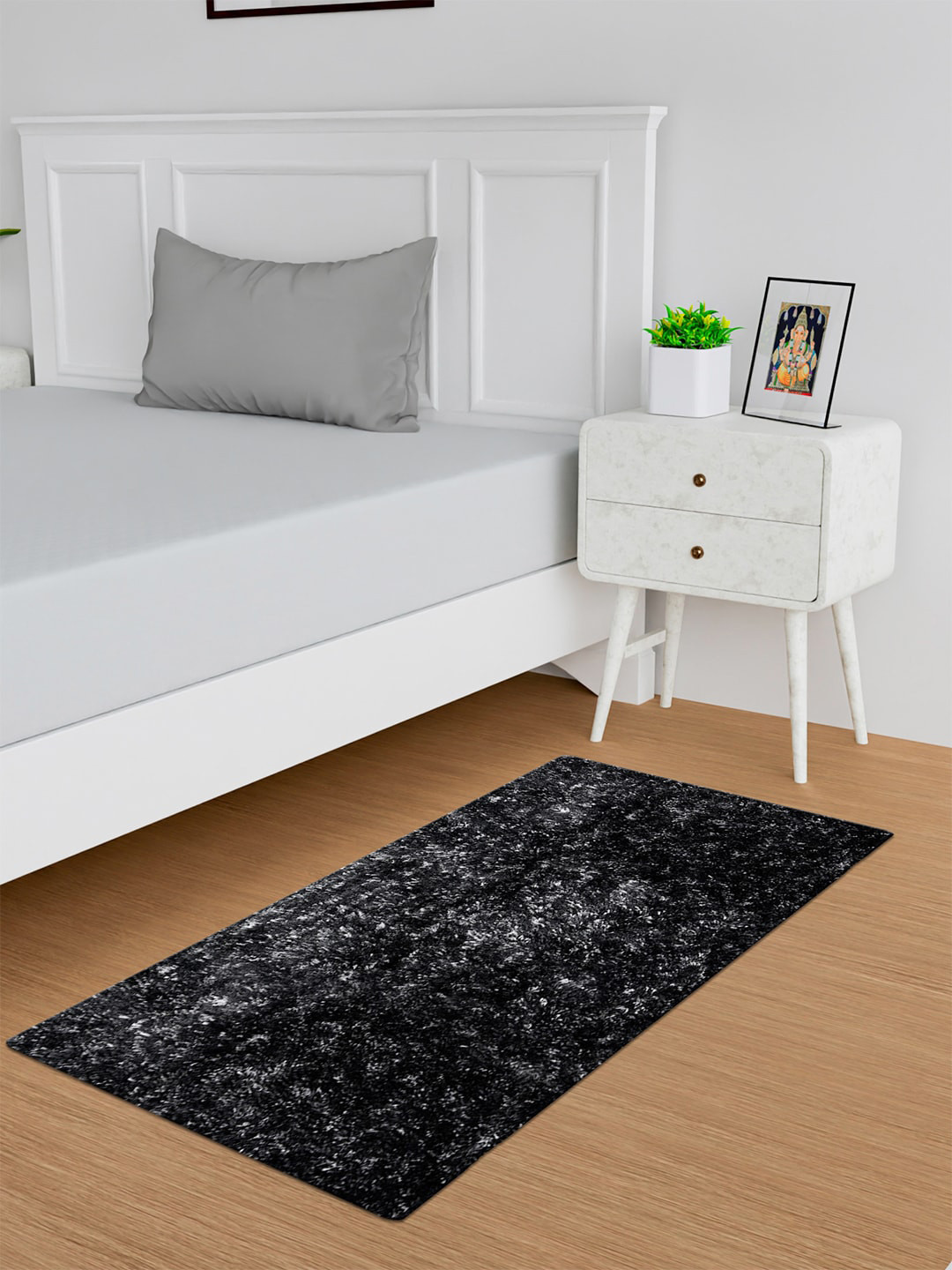 Kuber Industries Grey Non Slip Soft & Comfortable Bed Side Runner