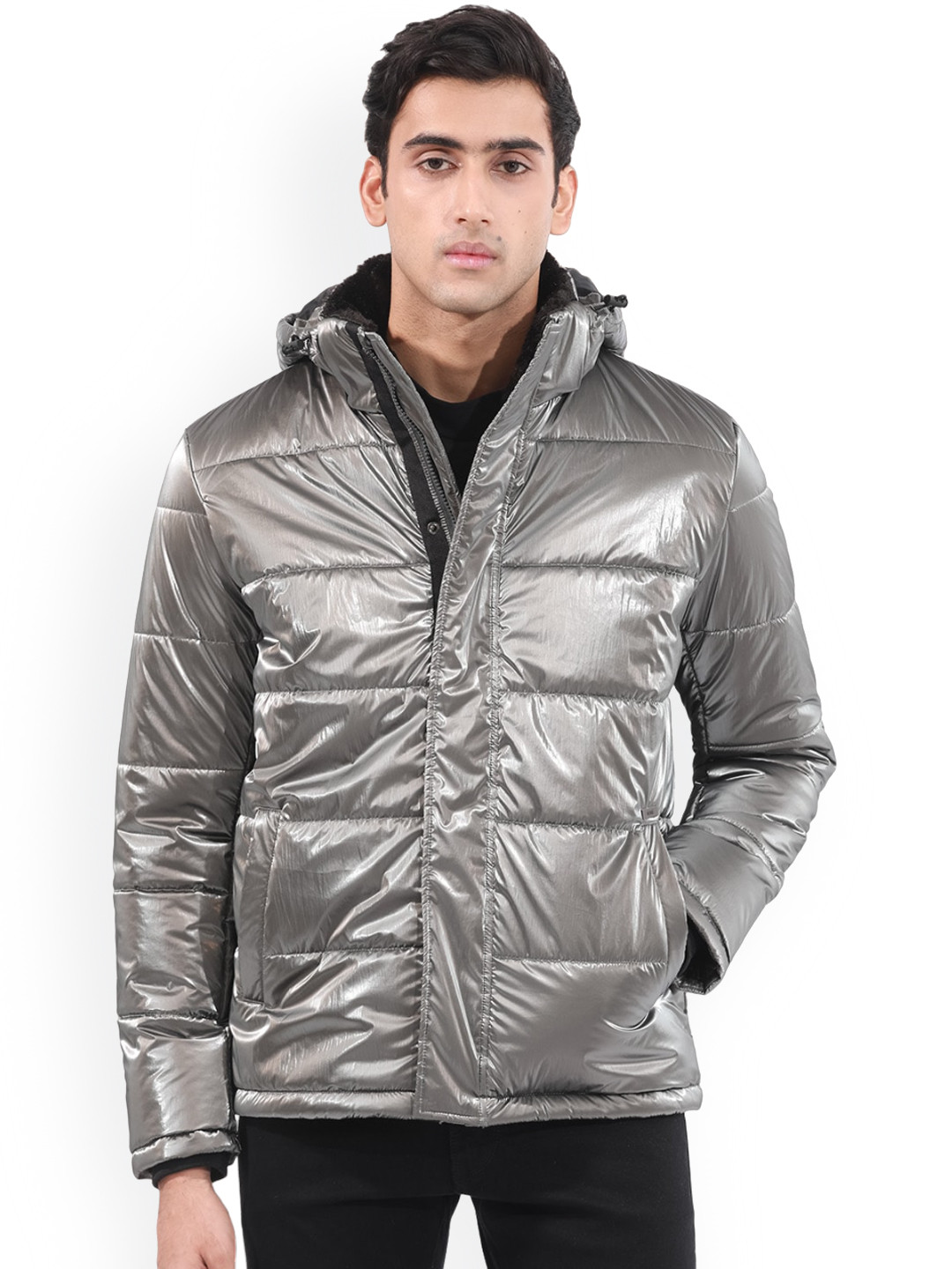 RARE RABBIT Men Osad Tailored Fit Hooded Puffer Jacket