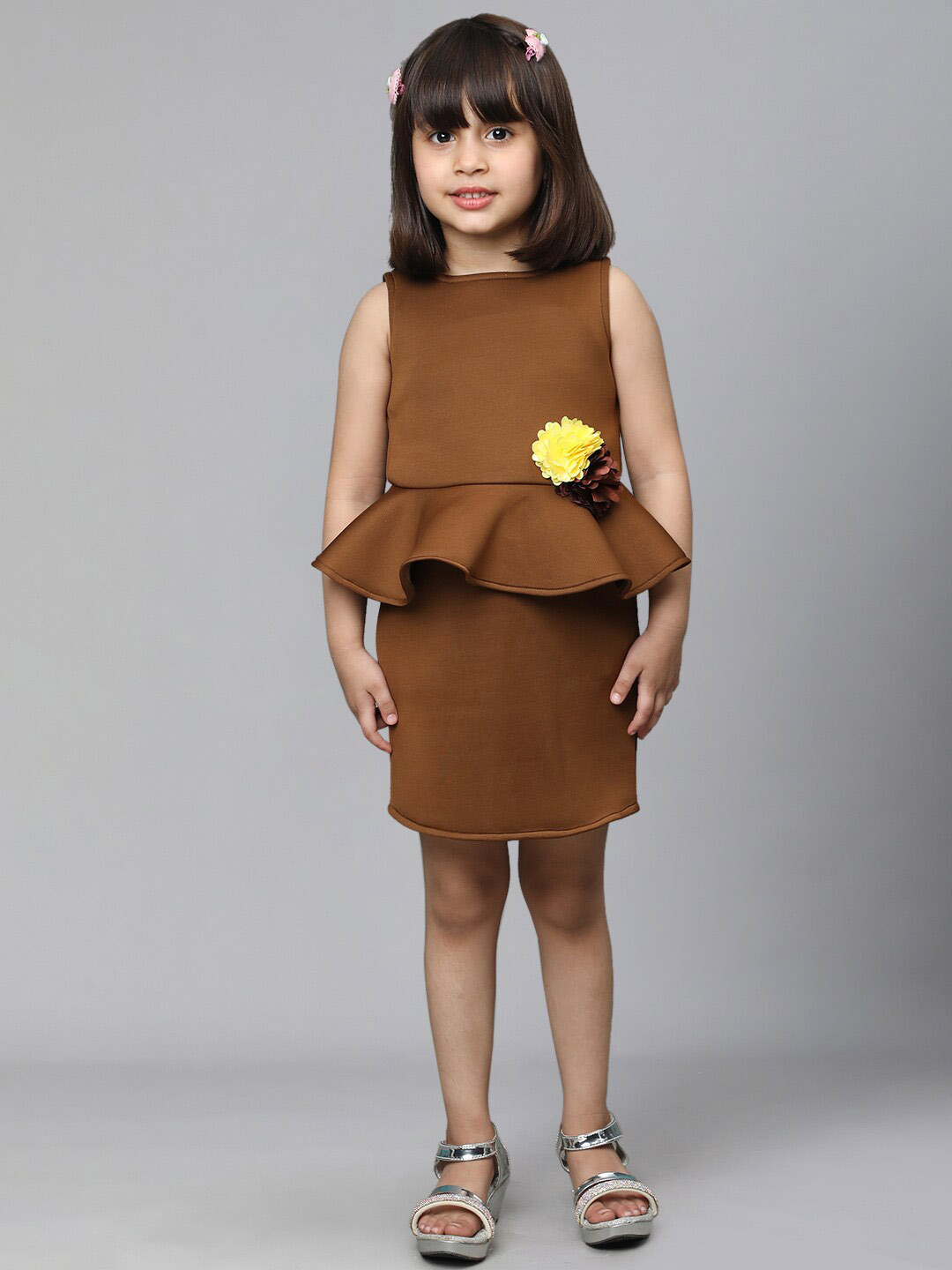 Toy Balloon kids Girls Ruffles Scuba Peplum Dress