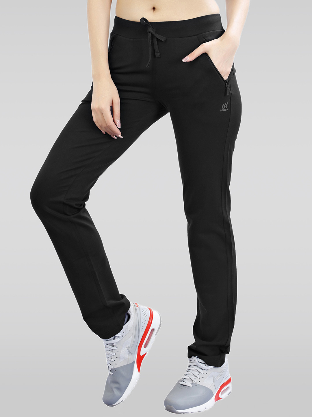 LAASA SPORTS Women Cotton Relaxed-Fit Dry-Fit Track Pants