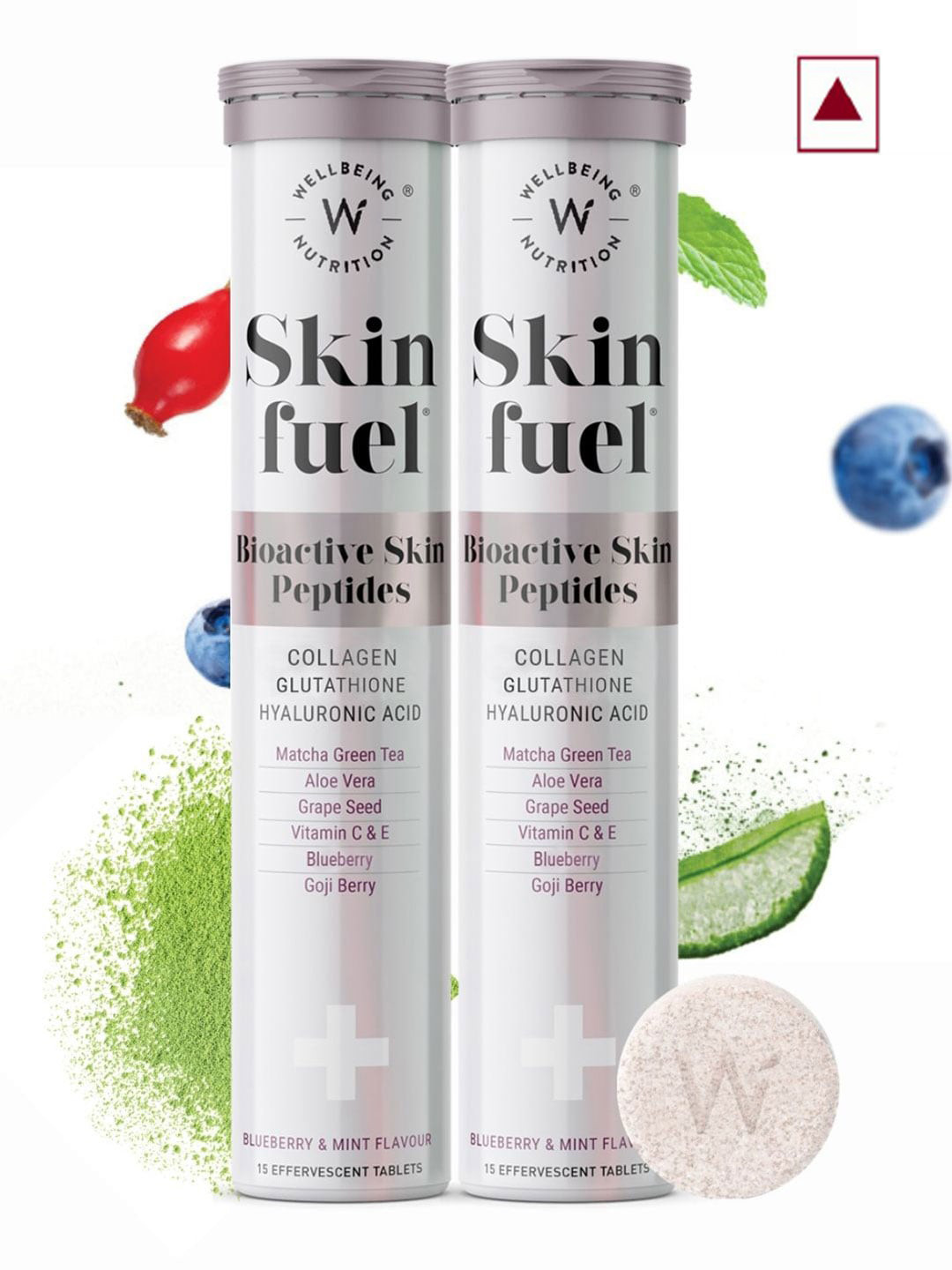 Wellbeing Nutrition Set of 2 Skin Fuel Tablets with Glutathione - 15 Tablets Each