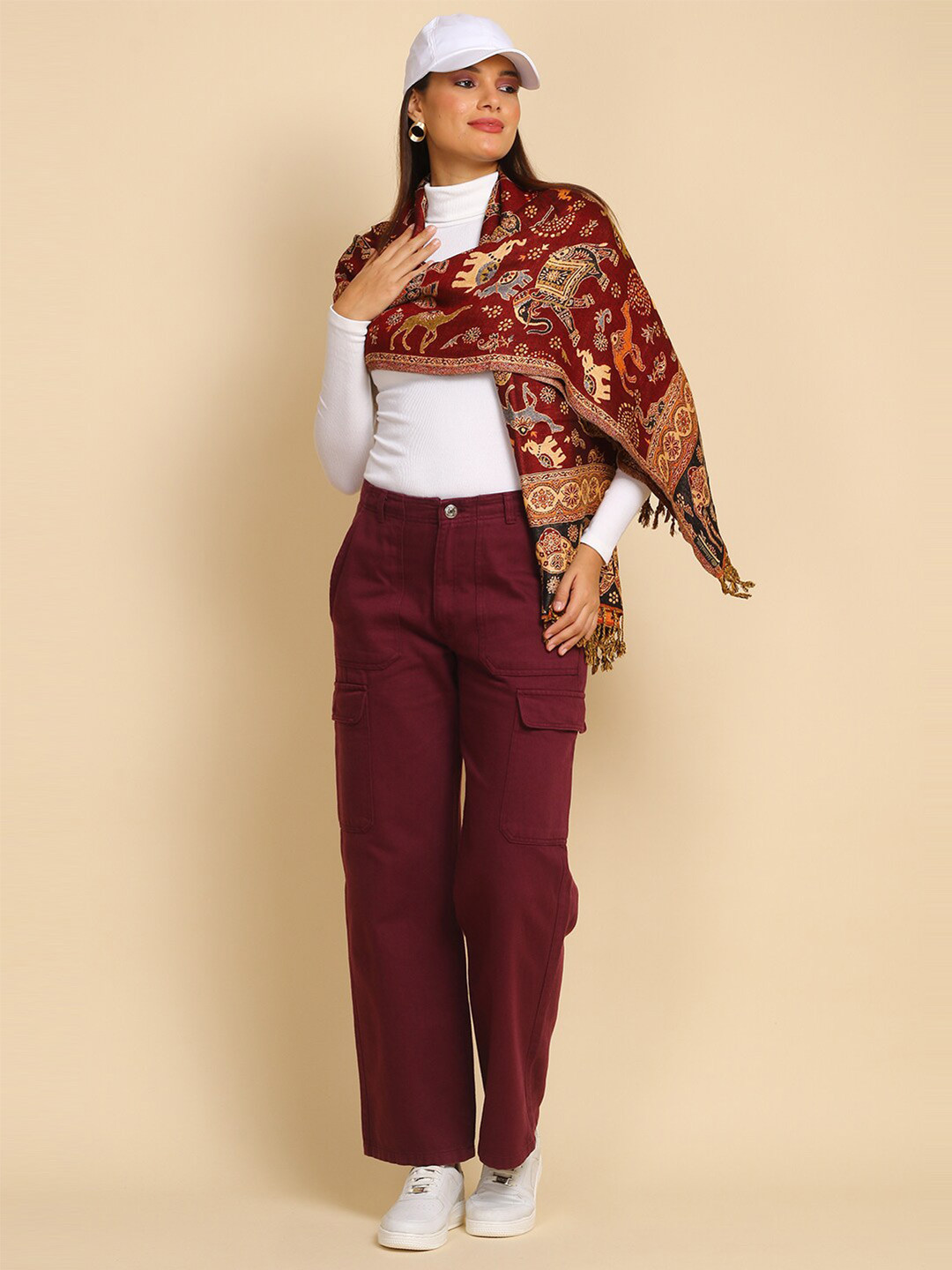 WEAVERS VILLA Ethnic Motifs Printed Scarf