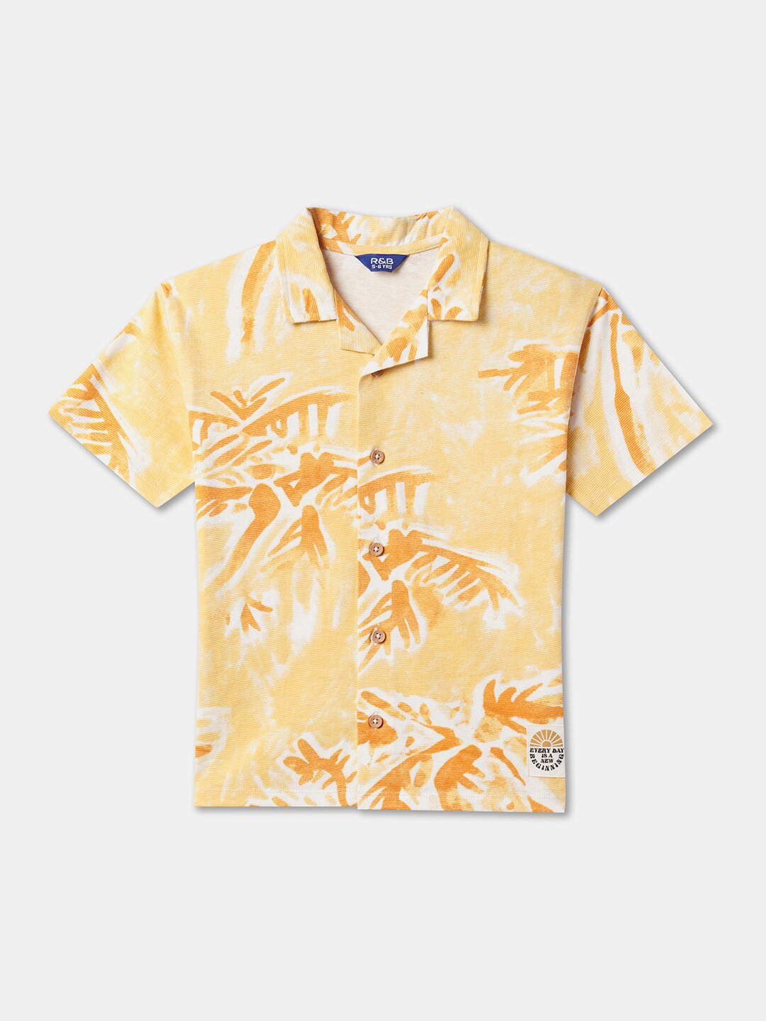 R&B Boys Tie & Dye Cuban Collar Cotton Casual T-shirt