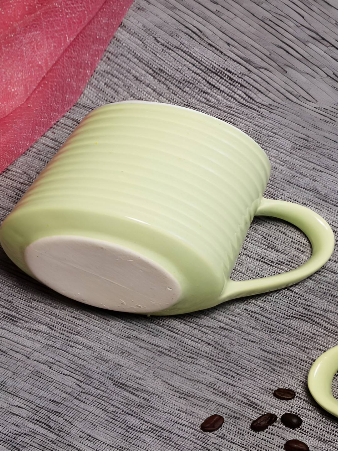 Freakway Farmhouse Green Textured Ceramic Handmade 2 Piece Cups-530ml