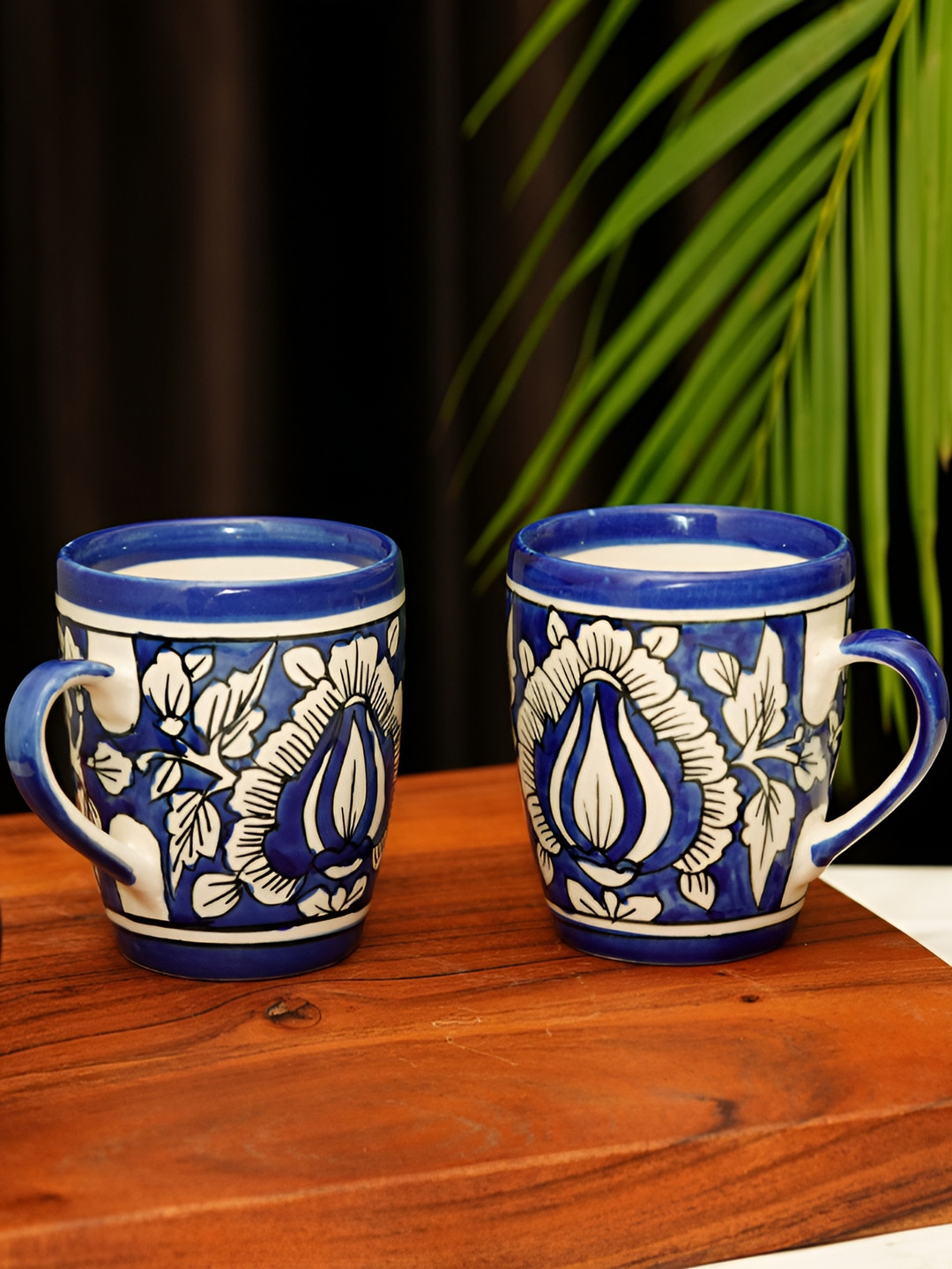 Freakway I Love U Forever White Ethnic Motifs Ceramic Microwave Safe 2 Piece Mugs-250ml