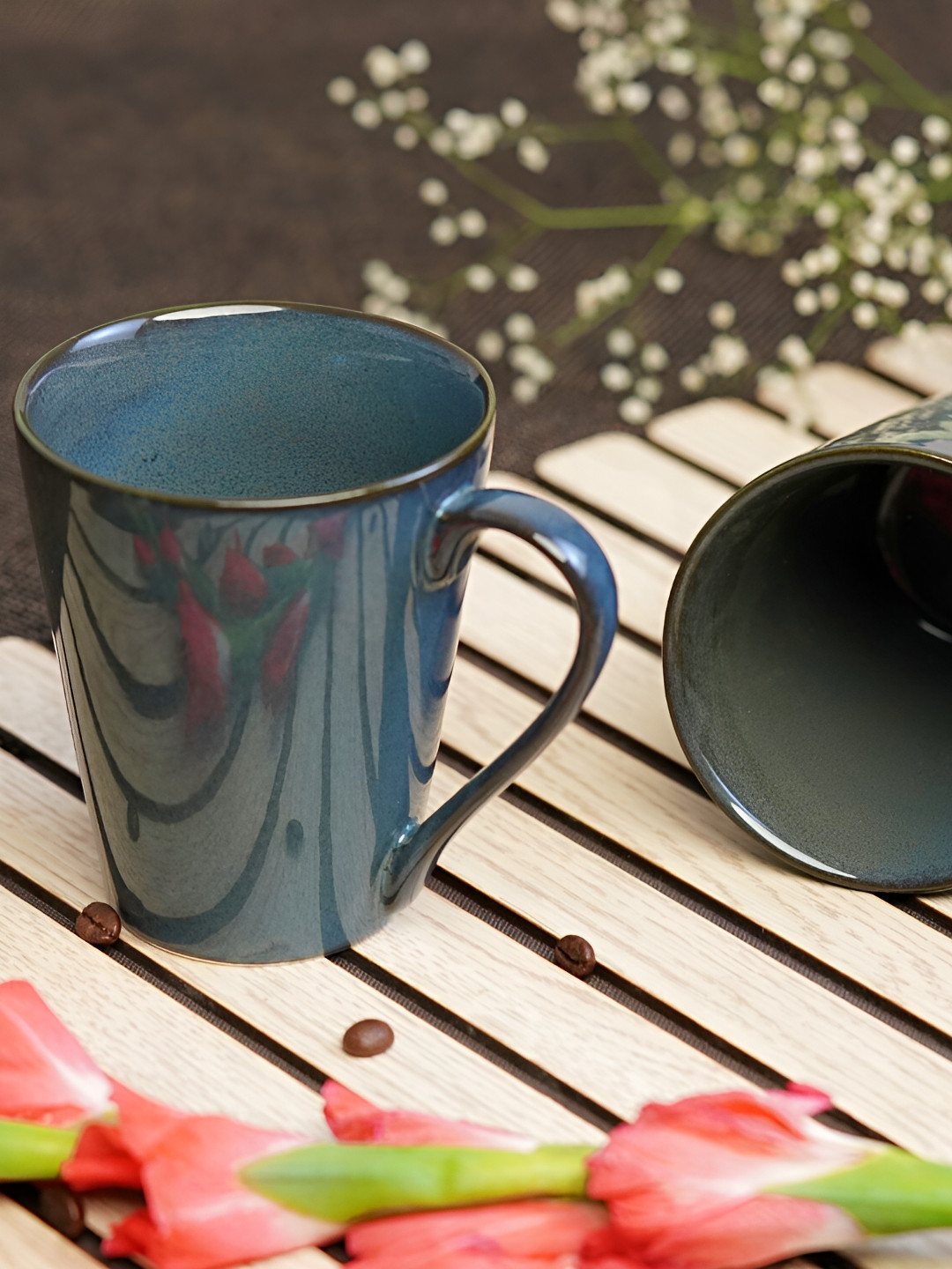 Freakway Im Not Lazy Im On ENERGY Saving Mode Grey Ceramic Handmade 2 Piece Cups-300ml